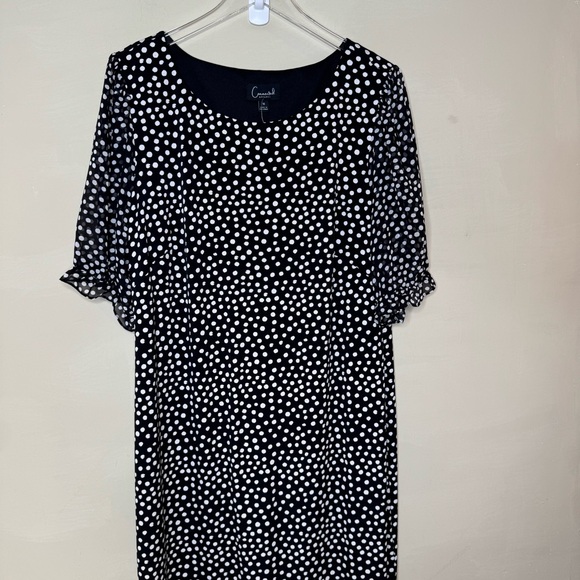 Connected Apparel Womens Petites Sheer Sleeve Jersey Sheath Dress size 16 - Picture 2 of 7